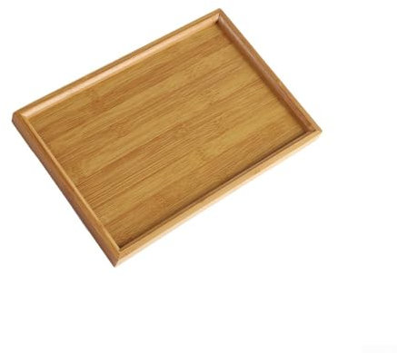 HEIBTENY Multifunctional Serving Tray, Wooden Tray, Catering Grill Plate, Flat Plate, Rectangular Serving Tray, , Tableware, Food Tray for Kitchen, Party, Tea Bar (28 x 19 cm)