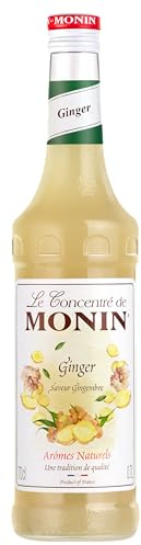 MONIN Concentrato di sciroppo di zenzero premium, 700 ml, aroma speziato | Per cocktail, mocktail e bevande calde, aroma speziato di zenzero, essenziale per bar e caffè, mixer versatile