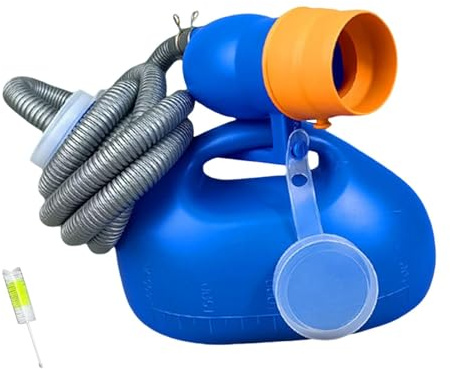 Milageto Botella orinal masculina para hombre, orinal portátil sin derrames con asa de tapa, orinal masculino, botella para orinar, olla de colección para, 2000ml Azul 1.6m