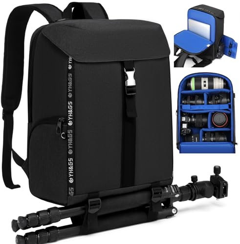 GOTECH Camera Backpack,Camera Bag for Photographer Professional DSLR/SLR Mirrorless Camera Cases,Fit 15.6 inch Laptop Compartment,Travel Photography Backpack