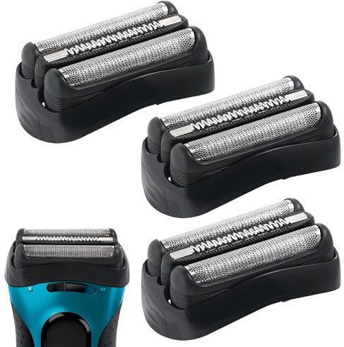 3 Stück Ersatz-Scherkopf Kompatibel mit Series 3, 21B Rasierköpfe Ersatzklingen Klingen Rasierkopf für Series 3 3000s, 3010s, 3040s,3050cc, 300s, 310s etc (21B, Schwarz)