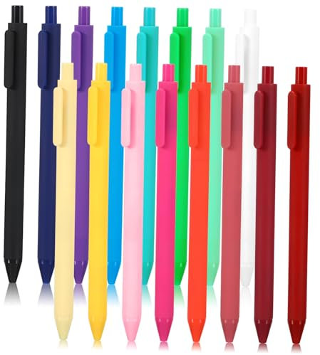 NUOBESTY 16pcs Retractable Gel Pens Roller Ballpoint Sign Writing Tools Office Desk Supplies for Note Taking for School and Home Use