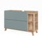 Vicco Waschbeckenunterschrank Karen, Sonoma/Blau, 100 x 65 cm mit 2 Schubladen