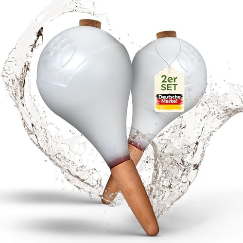 VITALLEO Bewässerungskugeln - 2er Set/XL (400 ml) - automatische Pflanzen Bewässerung - Wasserspender Pflanzen - Tonkegel Bewässerung für Zimmer & Balkon (Weiß)