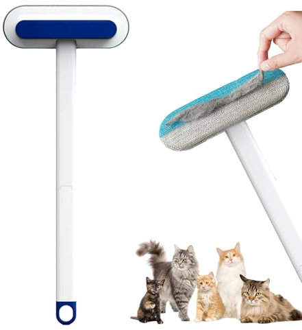 Tierhaarentferner Multifunktion Langen Griff, 2025 Neu 3 in 1 Pet Hair Remover, Fusselrasierer Tierhaarentferner Doppelte Verwendung Multifunktionaler Reinigungsbürste für Kleidung Sofa (Blau)
