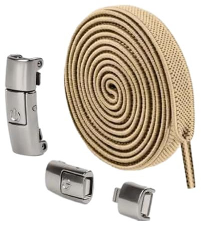 Lot de lacets plats élastiques pour chaussures de sport, chaussures décontractées pour enfants et adultes, sans nœud, lacets de chaussures en métal avec verrou à pression, kaki, Taille unique