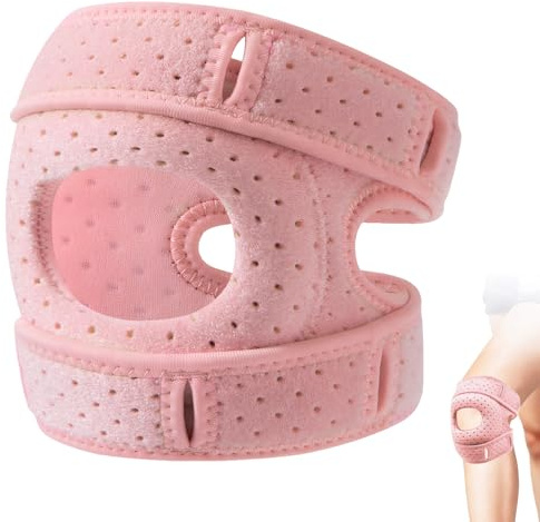 Ekukeon Stabilizzatore a Rotula per Ginocchiera, Ginocchiera con Cuscinetti in gel per Rotula, per Sport, Fitness e Sollievo dal Dolore Articolare -Rosa