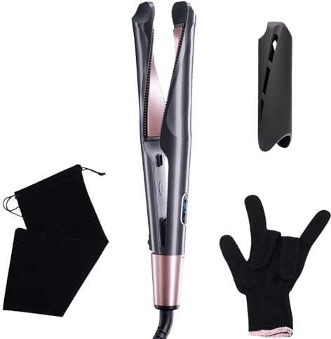 Alisador & Rizador 2-en-1: Pantalla LCD térmica, 10 niveles (140-230°C), placas 3D flotantes, cable 360° anti-enredos, bloqueo almacenaje. Todo tipo de cabello.