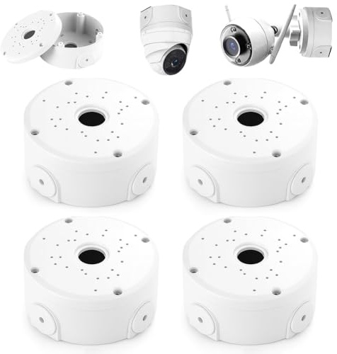 4 Stück Kamera-Anschlussdose, Wasserdichte Anschlussdose für Überwachungskamera, Halbkugelförmige Überwachungskamera-Montagebox,für Dome-Kamera, Überwachungskamera-Montagebox, für Wände Decken