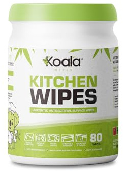 Koala Wipes - Kitchen Wipes - 80 Sheets | Powerful Deep Clean | Extra Strong & Highly Absorbent | Fragrance Free | 100% Biodegradable