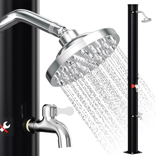 Peviasot Solardusche 20L Solar Gartendusche warmes Wasser Bis Zu 60°C Ohne Stromanschluss Pooldusche Camping mit Fußdusche und schwenkbarem Regenduschkopf