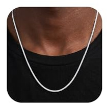 SLOONG Halskette Herren 925 Sterling Silber Über 2mm Weizen Kette Herren | 925 Silber Kette Halskette für Männer Wasserfester Schmuck Geschenke für ihn 18/20/22/24 Zoll