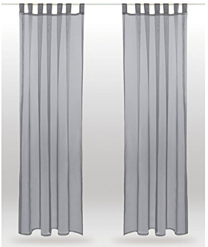 Bestlivings Schlaufenschal Noella, transparenter Dekoschal Voile b 140x l 175 cm 2er Pack, Wohnaccessoire in vielen erhältlich (grau - lichtgrau/ohne Raffhalter)