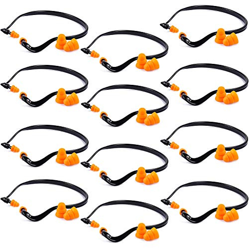 Sumind 24 Pieces Banded Earplugs for Shooting Band Ear Plugs, Orange