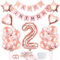 2 Jahre Geburtstag Mädchen, 2 Geburtstag Mädchen Rosegold, Luftballon 2 Geburtstag Mädchen, Geburtstagsdeko 2 Happy Birthday Banner, Konfetti 2 Geburtstag, Geburtstagsdeko Rosegold