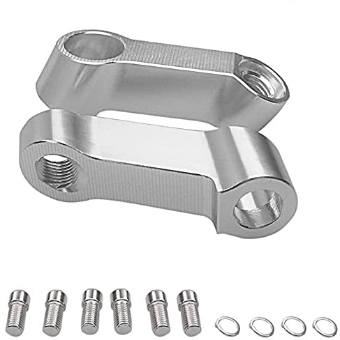 ANCLLO Espejos retrovisores de Motocicleta Extensión Elevador Adaptador de extensión de 10 mm u 8 mm para CB400 VTEC CB1300 CB1100 CB500F CB600F - Plata