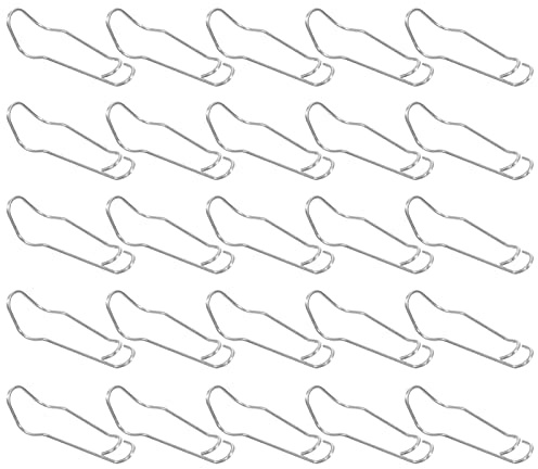 Cabilock 25-Pack Plant Support Spring Clips – 11mm x 11mm Galvanised Trellis Connectors, Metal Buckles for Climbing Plant Cages, Garden Stakes & Greenhouse Frames (Silver)