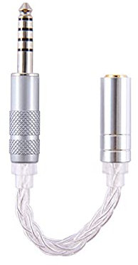 Yaowanguan 4.4mm 5 Pole Balanced Male to 2.5mm Balanced Female Adapter Cable for Sony NW-ZX300A/NW-WM1A/NW-WM1Z/TA-ZH1ES Audio Player/Amplifier,Balanced Silver-Plated Converter Connector 14cm/5.51inch