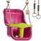 TRIBECCO Columpio infantil para bebés, columpio de plástico para bebés y niños pequeños (rosa (brezo) soporta hasta 50 kg