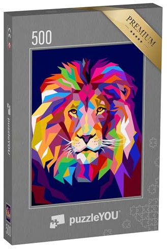 puzzleYOU: Puzzle 500 Teile „Löwe: Illustration“ – aus der Puzzle-Kollektion Kunst & Fantasy