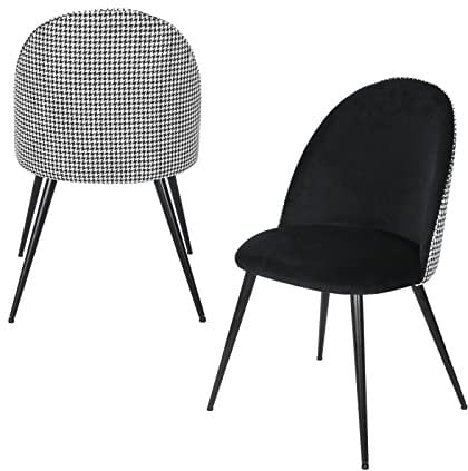 HTI living Stuhl Tampa 2er-Set Esszimmerstuhl Designstuhl Hahnentritt Schwarz-Weiß