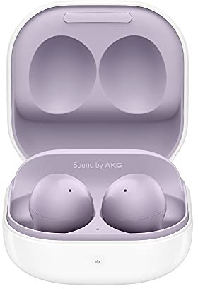 Samsung Galaxy Buds2, Kabellose Kopfhörer, Wireless Earbuds, Geräuschunterdrückung (ANC), ausdauernder Akku, 3 Mikrofone, inkl. Araree Nukin Clear Cover, Lavender (Deutsche Version)[Exkl. bei Amazon]