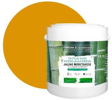 BOX DECO COULEURS Peinture naturelle écologique intérieur extérieur aspect mat Natura - 2.5L, Jaune Moutarde