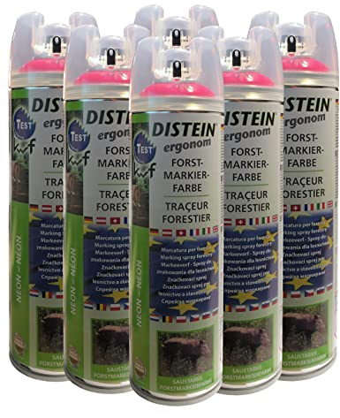 Distein 0322 8420 Lot de 6 bombes de marquage forestière Rose fluo