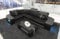 Sofa Bergamo Leder L Form Ecksofa Ledersofa mit Beleuchtung Couch mit Kopfstützen (Ecke Links, Schwarz-Grau)