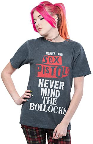 Sex Pistols T-Shirt Nmtb Distressed Band Logo New Official Unisex Dip Dye, Schwarz, M