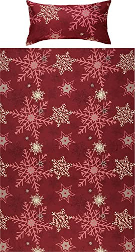 REDBEST Bettwäsche Biber weinrot Größe 1x 135x200 cm + 1x 40x80 cm
