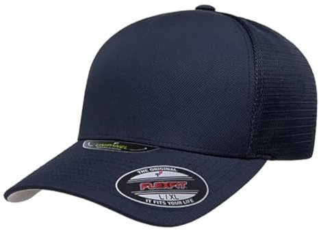 Flexfit Unisex-Erwachsene Melange Unipanel Trucker Cap Baseballkappe, Echtes Marineblau, L/XL