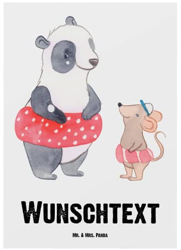 Mr. & Mrs. Panda Personalisierte Postkarte Otter Schwimmen - Geschenke, Wassersport, Karte mit Namen, Grußkarten, Schenken, Schwimmkurs, postkarten, personalisiert