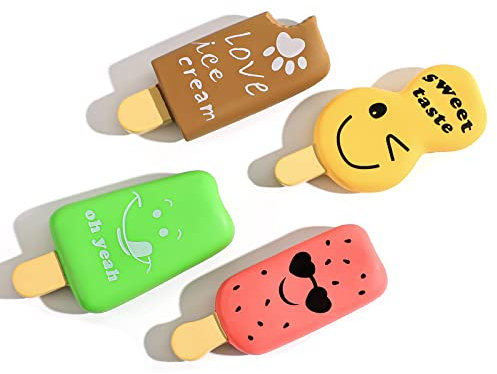 SCHITEC Quitschende Hundespielzeug, 4 Pcs Naturlatex Kauspielzeug für Welpen, Interaktives Geräuscharmes Kleine Hunde Spielzeug