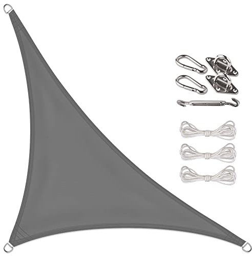 CelinaSun Sonnensegel Set Befestigung V2A Basic PES Dreieck rechtwinklig 2,5 x 2,5 x 3,5 m anthrazit Sonnenschutz wasserabweisend
