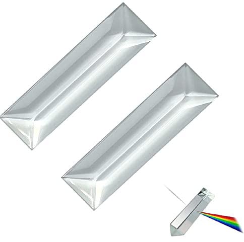 Dreieckiger Prismen,Glas Prisma Spektrometer,Kristall Prisma Dreieck,Prisma Lichtbrechung,Prisma Kristall,Kristall Dreieckiger,Prisma Kinder,Für Sonnenlichtspektrum Und Regenbogeneffekt(2 Stück)