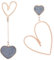 Boucles D'oreilles Asymétriques de Grand Cœur pour Femmes Boucles D'oreilles à Tige en Or Rose Déclaration D'amoureux Boucles D'oreilles de Cœur Pendentif Filles Cadeau Anniversaire