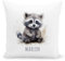 DEL MÀ Unique & Personal Waschbär Kissen personalisiert mit Namen Kinderkissen Kuschelkissen Kinder Geschenk Kinderzimmer Deko Junge Mädchen Zierkissen Dekokissen 40x40 cm inkl. Füllung und Bezug