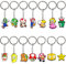 BJPERFMS Mario Schlüsselanhänger Kinder, 14 Stück Schlüsselanhänger Mario, Mario Anhänger, Mario Schlüsselbund, Mario Keychain, Geschenk für Junge und Mädchen
