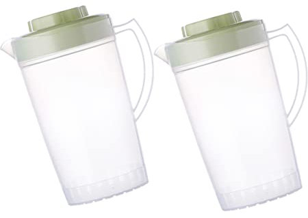 Cabilock 2 Piezas Tetera Fría Con Tapa Hervidor De Agua De Gran Capacidad Agua Plastica Jarra Plastica Con Tapa Recipientes Con Tapa Para Heladera Vino Mezcla Alimento Páginas