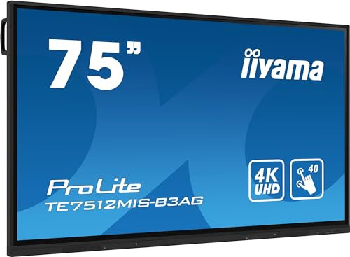 iiyama 75 iiWare10, Android 11, 8/64GB, 40-Points PureTouch, W128844334 (8/64GB, 40-Points PureTouch IR with zero bonding, 3840x2160, UHD IPS panel, Metal Housing, Fan-less,)