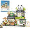 MEIEST Mini City shop Street View Building Blocks Model Set,Simulation Animals Architecture Collection Particle Construction Building Bricks Toy,Home Decoration (Panda Tea House)