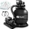 tillvex Pompa Filtro Piscina Portata 7.900L/h + 400g Filtro Balls | 7 funzioni di filtrazione | Adattatore 2in1 Ø32-38mm con indicatore di pressione | Filtro a sabbia per piscine (Nero)