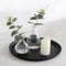 Sziqiqi Black Candle Tray - 28cm Decorative Pillar Candle Holders Round Metal Candle Stand Table Centerpiece for Coffee Table Organizer Candle Plate for Dining Table Kitchen Bathroom
