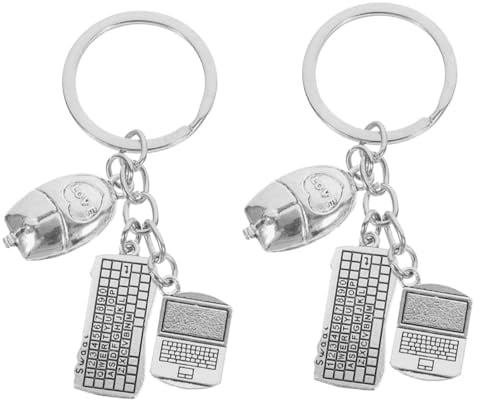 3 Pièces porte-clés clavier souris cable usb câble usb mousepad commémoratifs ordinateur ornement suspendu clé pendentif à européen et américain petit porte-clés