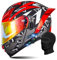 Motorradhelm Klapphelm mit Bluetooth, ECE Zertifiziert Integralhelm mit Doppelvisier, mit Eingebautem Mikrofon für Automatische Reaktion, für Erwachsene Frauen Männer (21.6-24.4in)