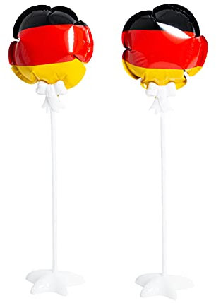 Alsino Deutschland Fanartikel Fan-Artikel Fußball WM WM Hut Brille Perücke Fahne, Modell wählen:Deutschland selbstaufblasend Ballons 2er Set