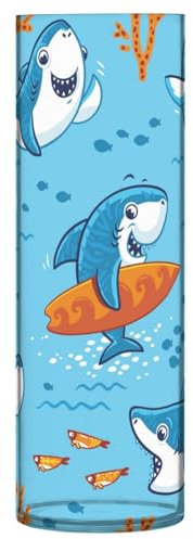 Cartoon-Vasen aus Kunststoff, niedlicher blauer Hai, für Tafelaufsätze, 30 x 9 cm, große Blumenvase, moderne Blumenvasen für Blumenstrauß, Schlafzimmer, Esszimmer, Dekoration
