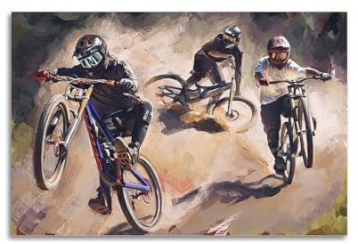 UNSGA Extremsport-Poster, Motiv: Mountainbike, Downhill-Rennen, dekoratives Gemälde, Leinwand, Wandposter und Kunstdruck, modernes Familienschlafzimmer, Dekoration, Poster, 30 x 45 cm