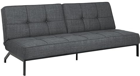 möbelando Schlafsofa >Perugia< mit Klappfunktion in Bezugsstoff Grau, Stahlgestell - 198x87x95cm (BxHxT)